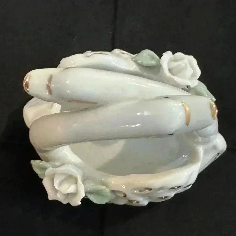Vintage Swan Basket Cottagecore Ceramic Decor Grannycore Trinket 90’s Birds - Picture 9 of 11